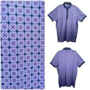Greyson Golf Polo Shirt Top Purple Sunburst Size XL Embroidered E
